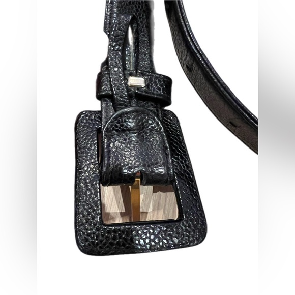 Chanel 1990s vintage black textured leather belt 80/32 - Picture 4 of 14